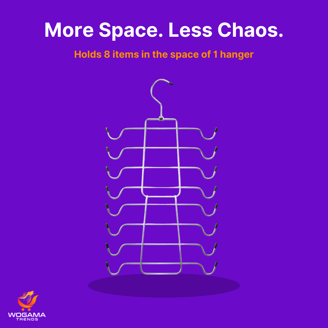 Multi-Use Closet Organizer Hanger — 8-Tier Space-Saving Hanger