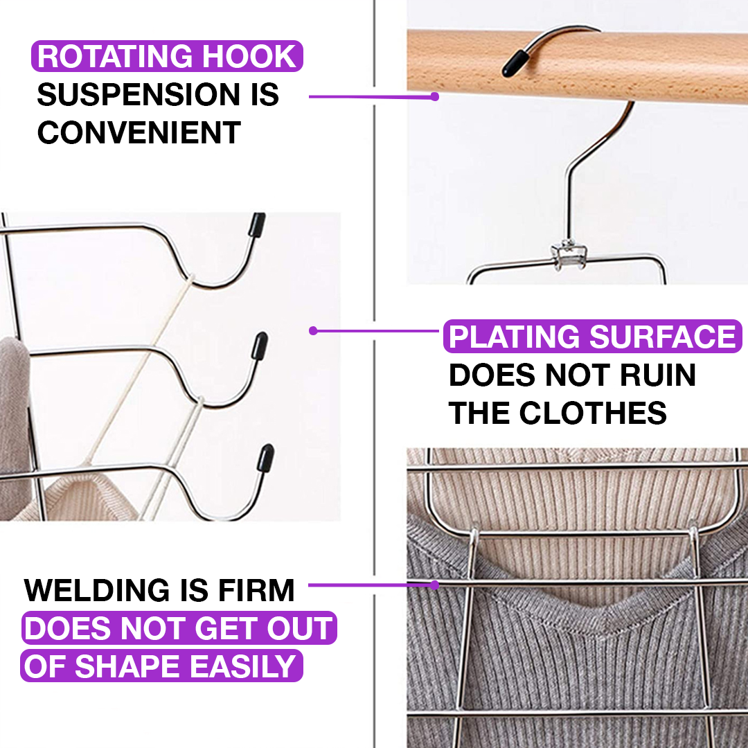 Multi-Use Closet Organizer Hanger — 8-Tier Space-Saving Hanger